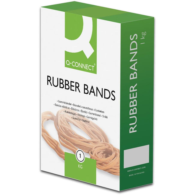 Q-CONNECT -   elastieken, breedte 2 mm, lengte 120 mm, doos van 1 kg