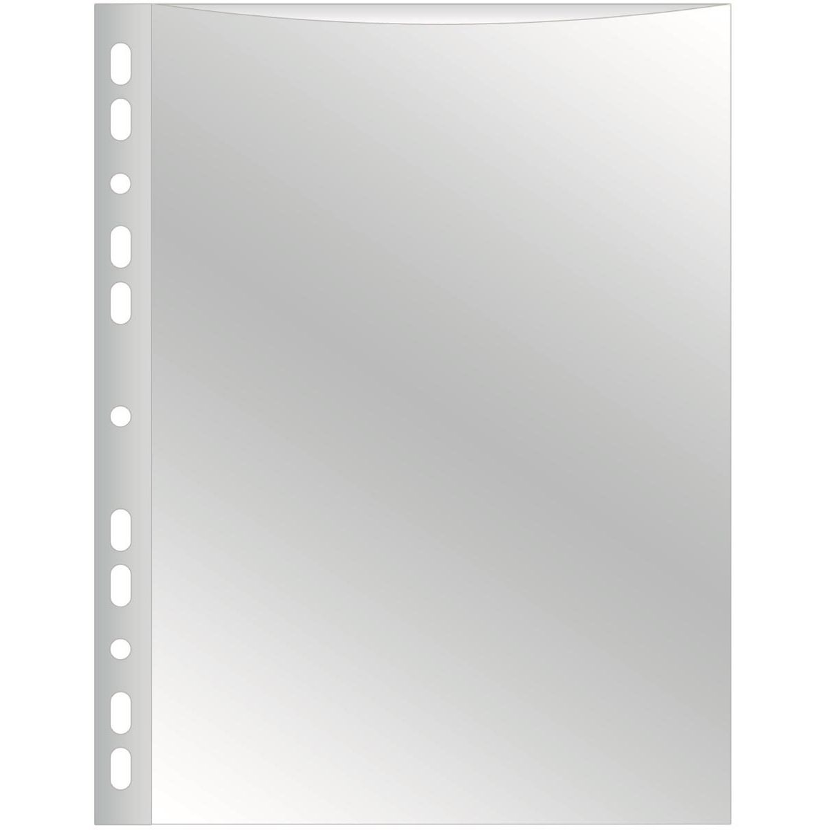 Q-CONNECT - Bolsa de presentación perforada Perforación de 11 orificios, transparente como el cristal, 75 micras, paquete de 100 piezas