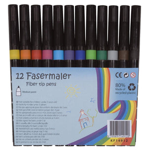 Q-CONNECT -   viltstift, geassorteerde kleuren, pak van 12 stuks