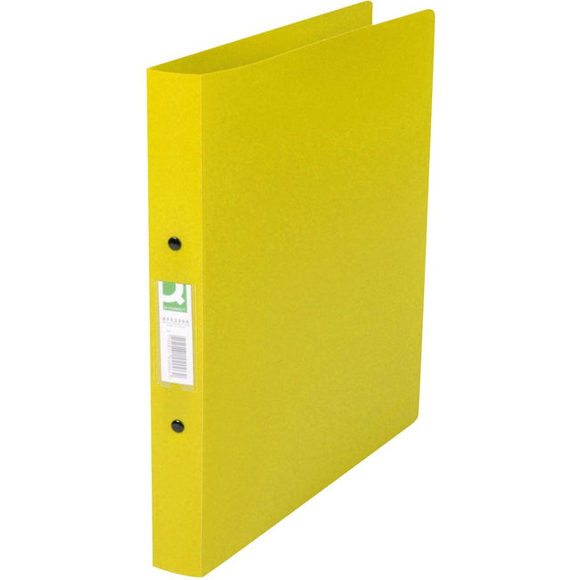 Q-CONNECT - carpeta de anillas, PP, 2 anillas, 25 mm, amarillo transparente