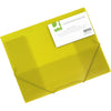 Q-CONNECT - dossier élasto, A4, 3 rabats et élastiques, PP transparent, jaune