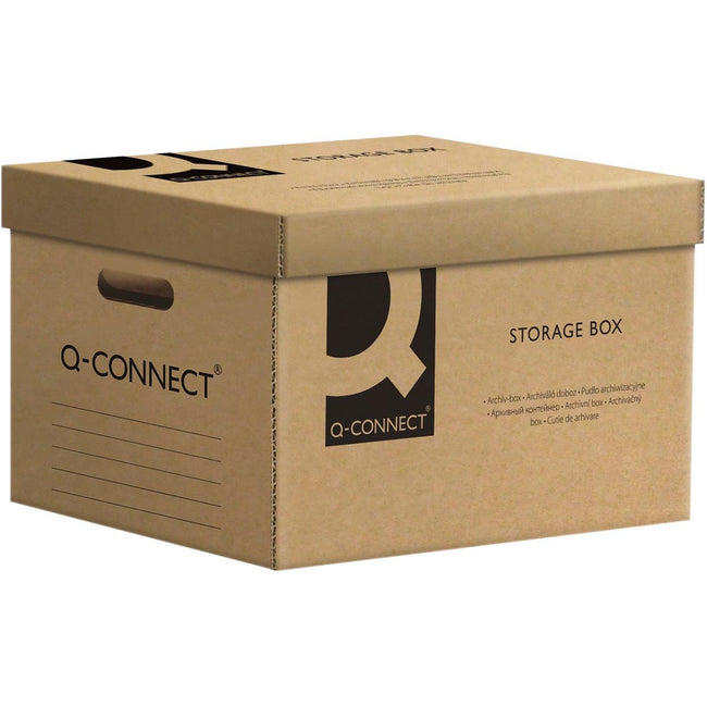 Q-CONNECT - container box, with lid, size: 51.5 x 30.5 x 35 cm, gray