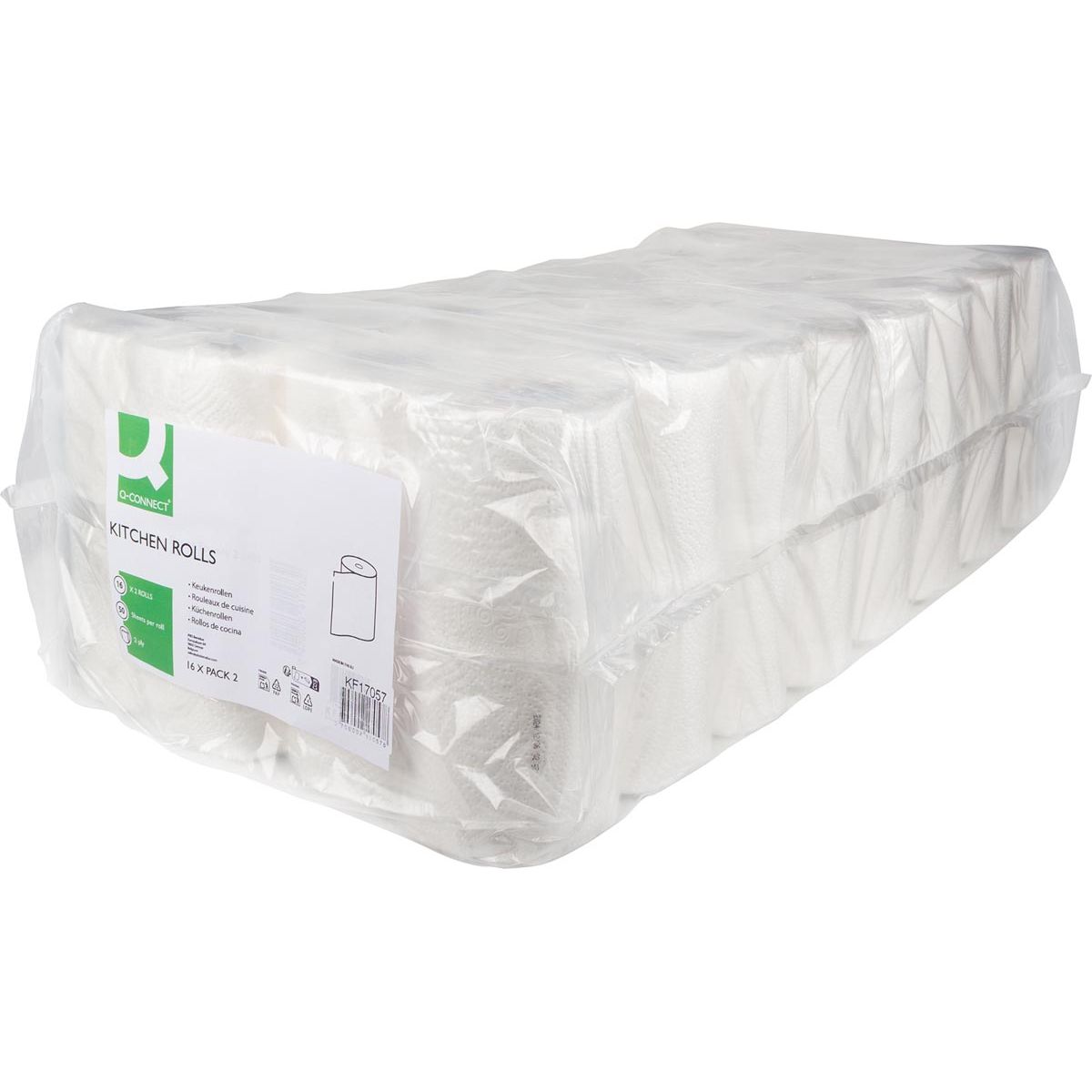 Q-CONNECT - rollo de cocina, 2 capas, 50 hojas, paquete de 16 x 2 rollos
