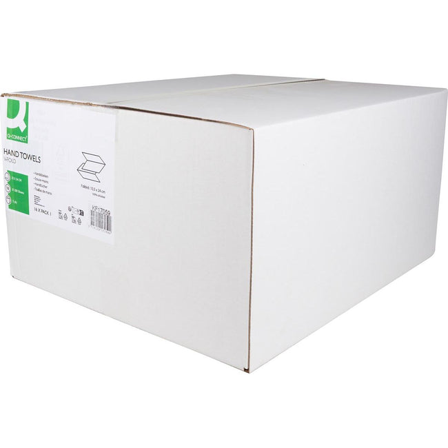 Q-CONNECT - toalla, papel, plegado en V, 2 capas, 200 hojas, paquete de 16, 100% celulosa