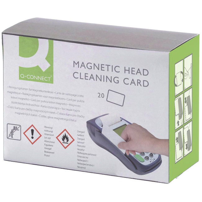Q-CONNECT - carte de nettoyage, pour lecteurs de cartes, pack de 20 pièces