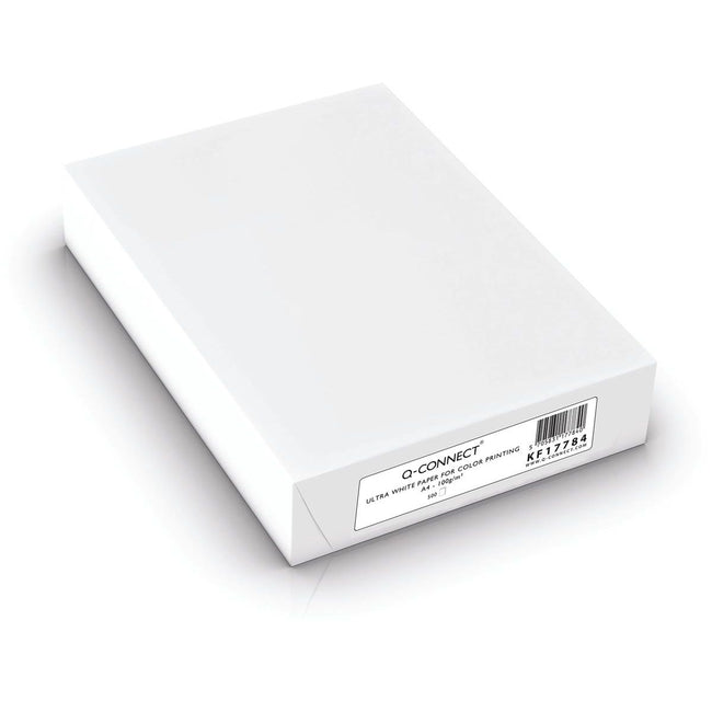 Q-CONNECT - papier de présentation, ultra blanc, ft A4, 100 g, paquet de 500 feuilles, blanc