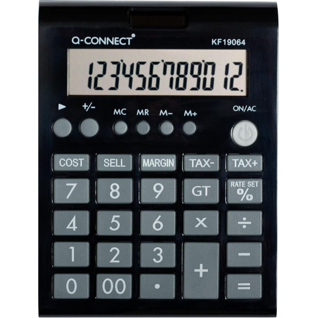 Q-CONNECT - desk calculator KF19064, 12 digits, black