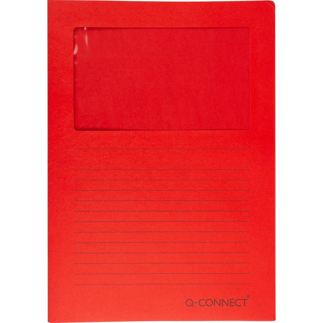 Q-CONNECT - L-folder with window, 120 g/m², A4, pack of 100, red