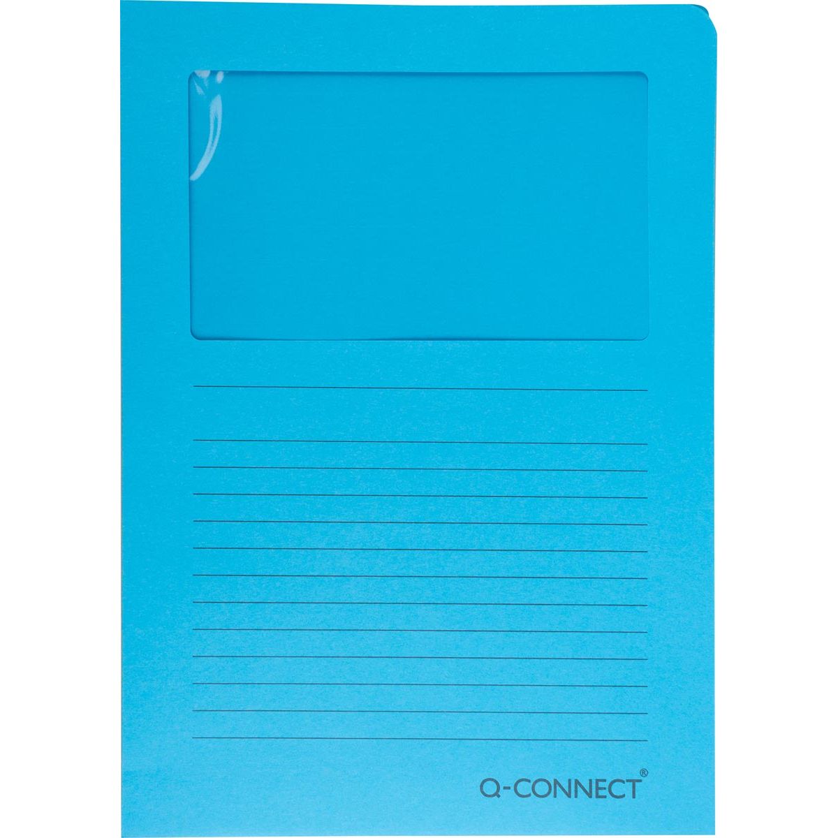 Q-CONNECT -   L-map met venster, 120 g/m², A4, pak van 100 stuks, blauw