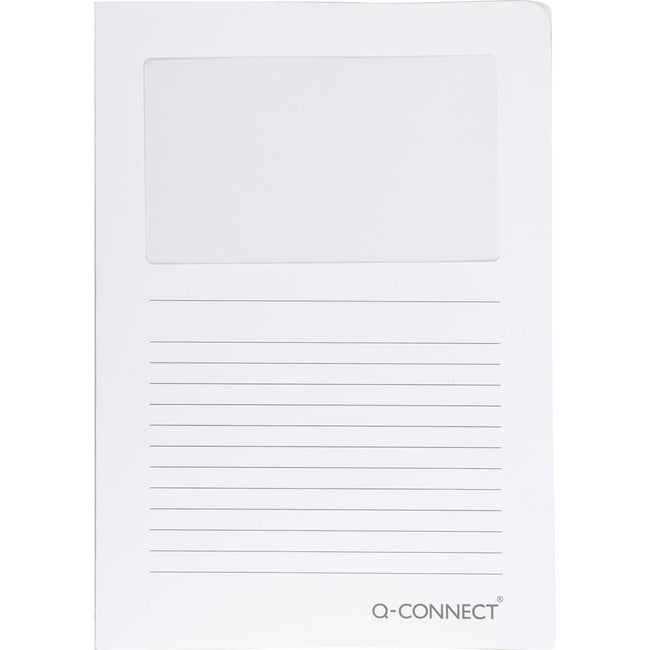 Q-CONNECT - L-folder with window, 120 g/m², A4, pack of 100, white