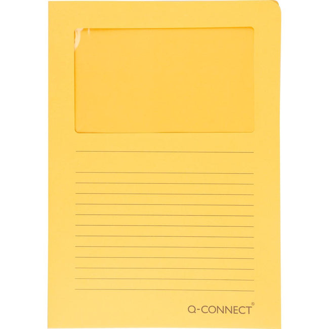 Q-CONNECT - L-folder with window, 120 g/m², A4, pack of 100, orange