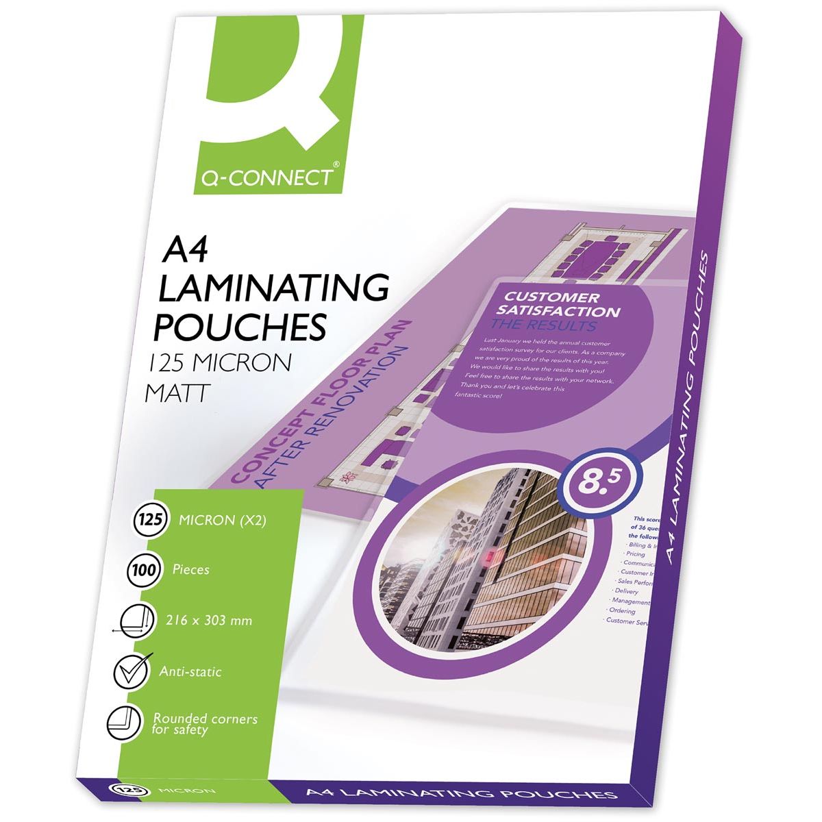 Q-CONNECT - laminating pouch A4 2x 125 micron transparent 100 pieces