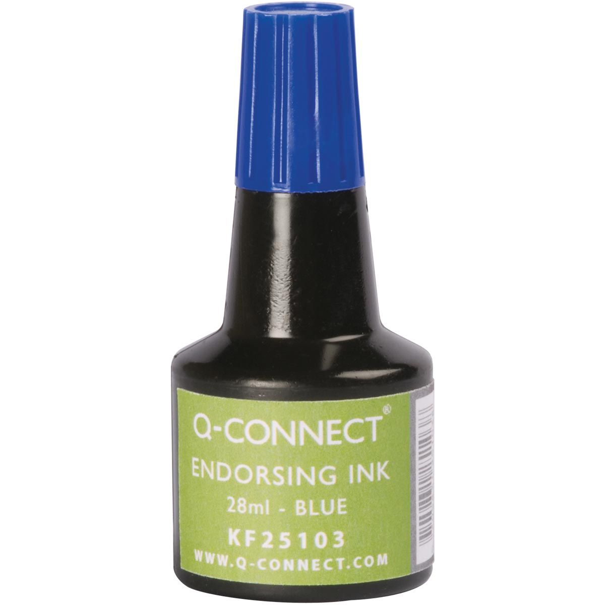 Q-CONNECT - Q-CONNECT stempelinkt, flesje van 28 ml, blauw