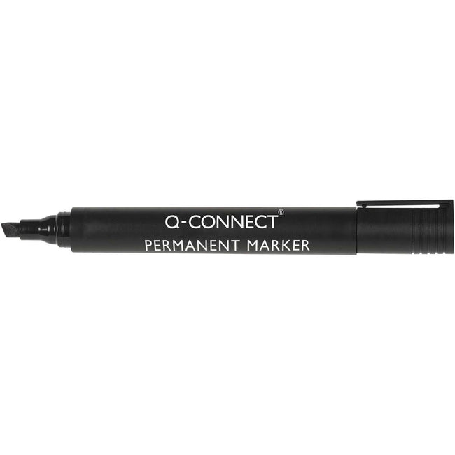 Q-CONNECT - Q-CONNECT permanente marker, 2-5 mm, schuine punt, zwart