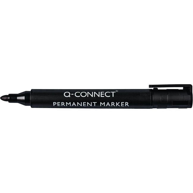 Q-CONNECT - Q-CONNECT permanente marker, 2-3 mm, ronde punt, zwart