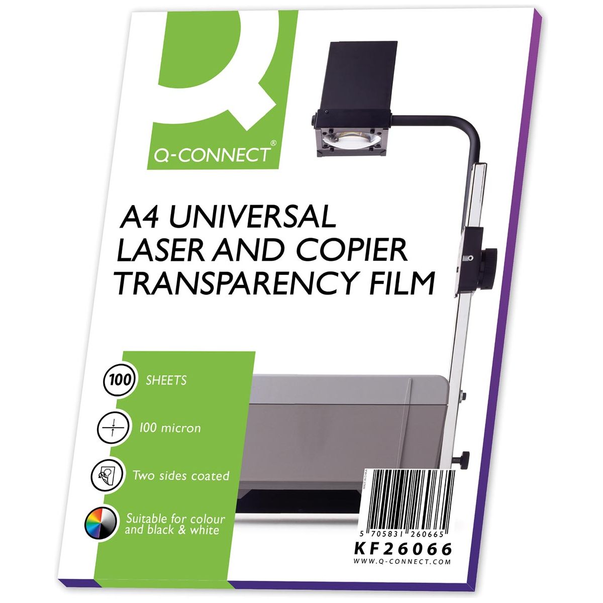 Q-CONNECT -  overhead transparanten voor laserprinter, ft A4, pak van 100 vel