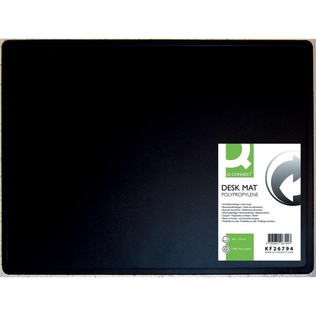 Q-CONNECT -   onderlegger, ft 53 x 40 cm, zwart