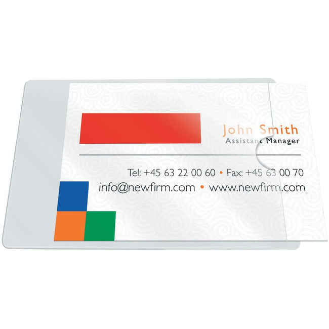 Q-CONNECT -   badge pocket, zelfklevend, ft 60 x 95 mm, open korte zijde, pak van 10 stuks