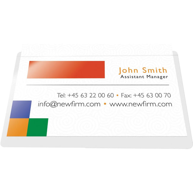 Q-CONNECT - badge pocket, self-adhesive, ft 60 x 95 mm, open long side, pack of 10 pieces