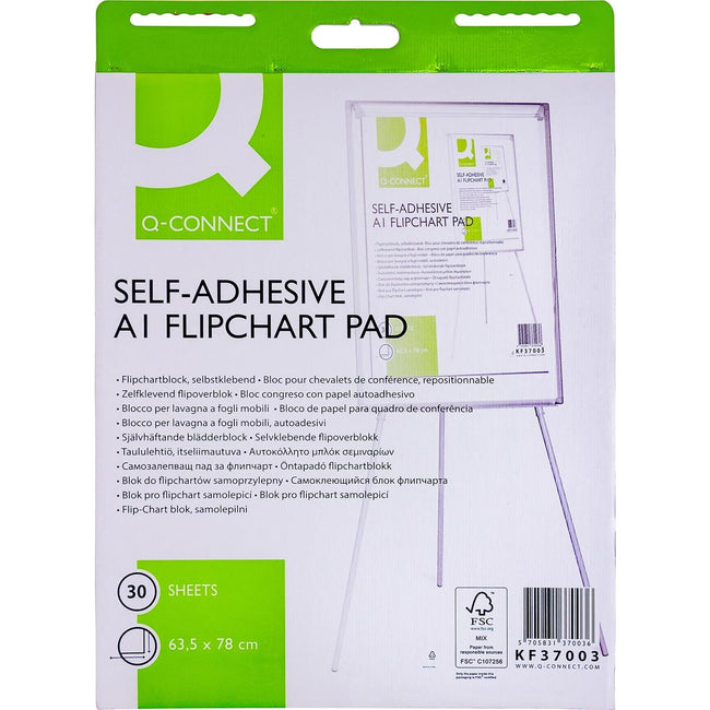 Q-CONNECT -   flip-overblok, zelfklevend, ft 63,5 x 78 cm, 30 vel