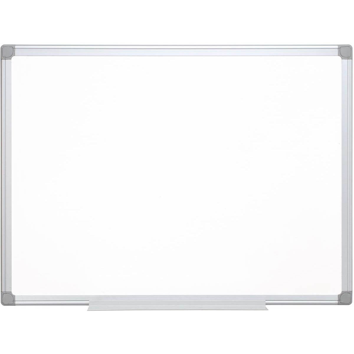 Q-CONNECT - lavagna bianca, con cornice in alluminio, melamina, 1 lato bianco, 1 lato a quadretti, 120 x 90 cm