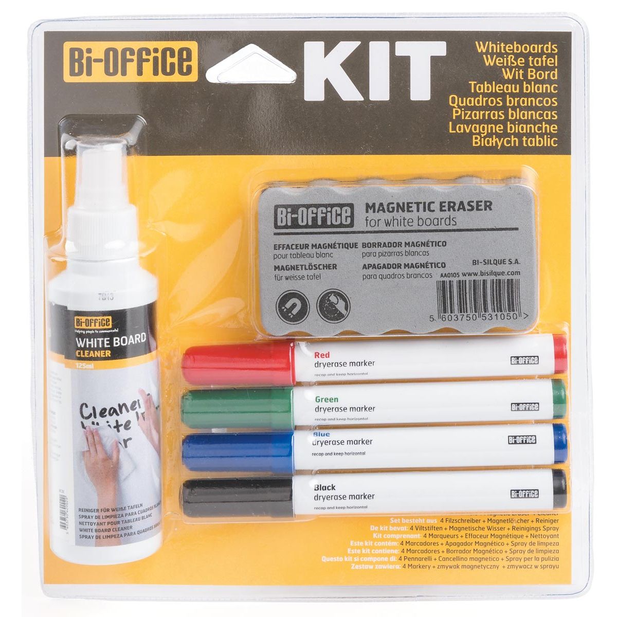 Bi-Office - Biterskit para pizarras blancas no magnéticas
