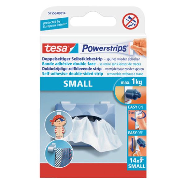 Tesa - Klebestreifen Powerstrips® SMALL doppelseitig 1kg 14 Stück