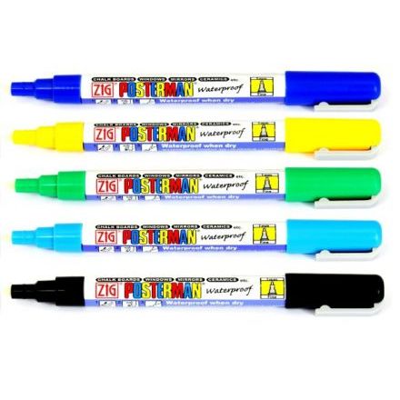 Krijtstift posterman PMA-20 smalle punt 1mm Silver