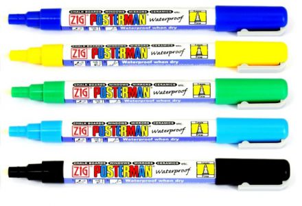 Krijtstift posterman PMA-20 smalle punt 1mm Silver