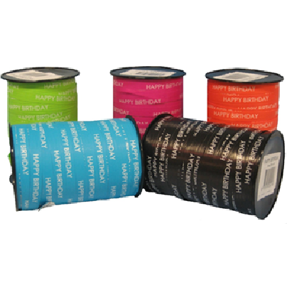 Kräuselband - Paperlook 10 mm x 225 Meter Farbe 03 Blau Aqua Alles Gute zum Geburtstag