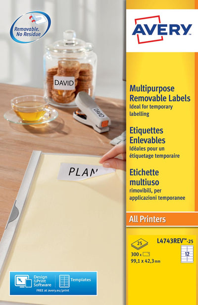 Avery Zweckform - Label L4743REV-25 99.1x42.3mm white 300 labels