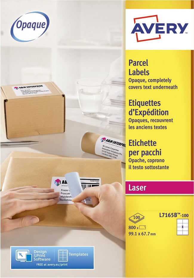 Avery - Label L7165B-100 99,1x67,7mm blockout 800 pezzi