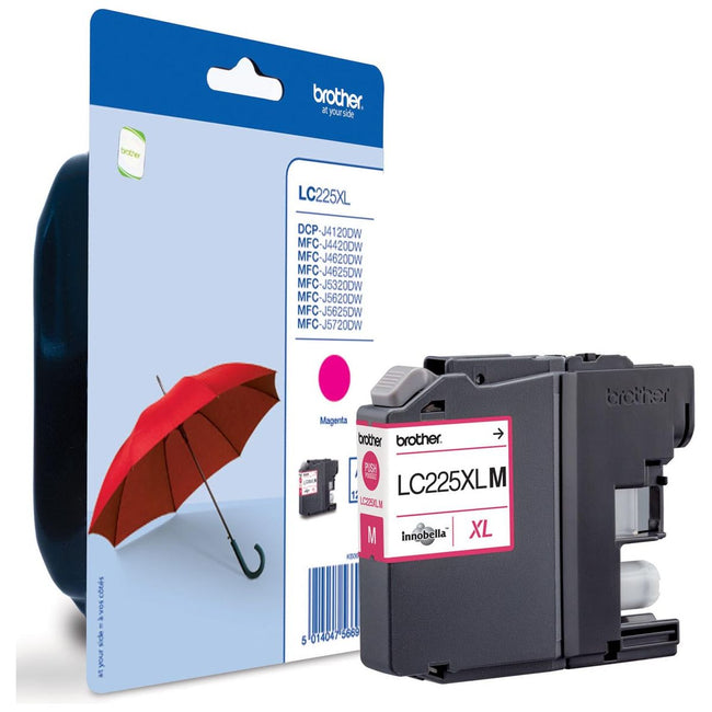 Brother - inktcartridge, 1200 pagina's, OEM LC-225XLM, magenta, op blister