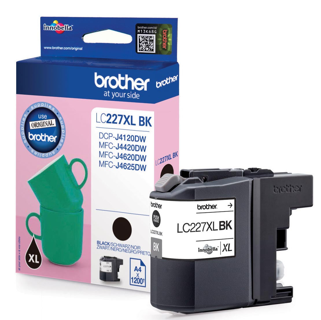 Brother - inktcartridge, 1.200 pagina's, OEM LC-227XLBK, zwart, op blister