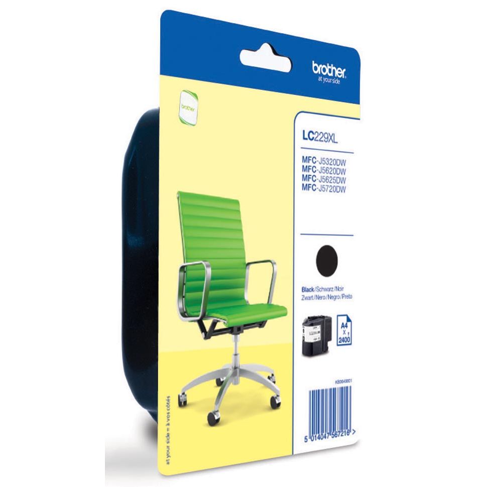 Brother - cartucho de tinta, 2.400 páginas, OEM LC-229XLBK, negro