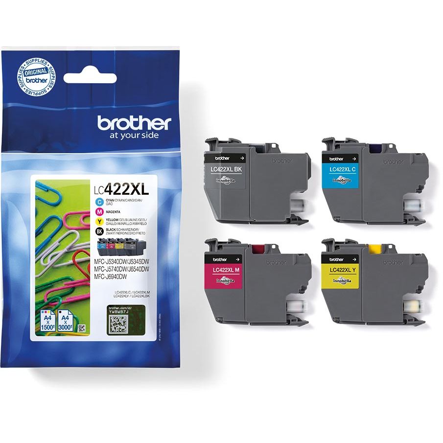 Brother - Cartucho de tinta LC-422XLVAL negro 3 colores