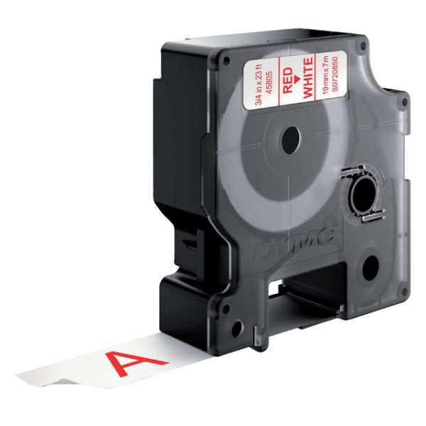 Dymo - Labele D1 45805 720850 19mmx7m polyester red on white