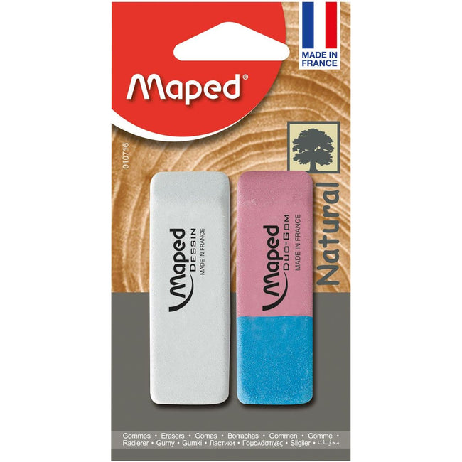 Mapted - Gum Dessin Gum Duo -gom, sur blister