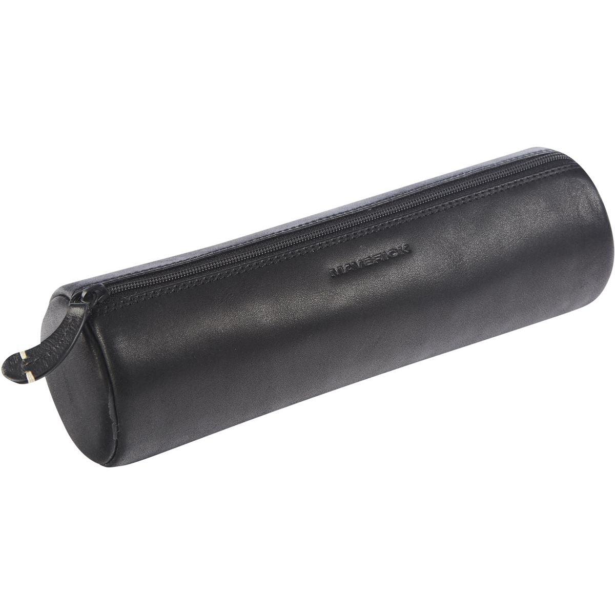 Maverick -  lederen pennenzak, rond, large, zwart