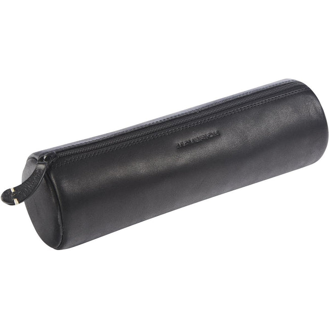 Maverick -  lederen pennenzak, rond, large, zwart