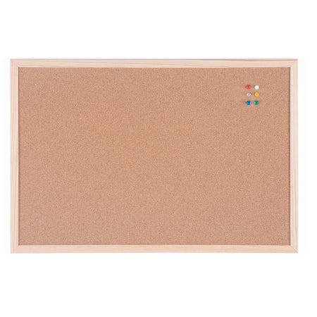 Bi-Office - Lavagna bi-sughero con cornice in legno, ft 60 x 40 cm