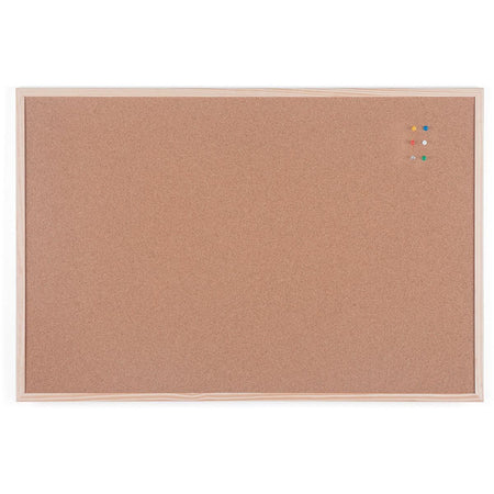 Bi-Office - Lavagna bi-sughero con cornice in legno, ft 90 x 60 cm