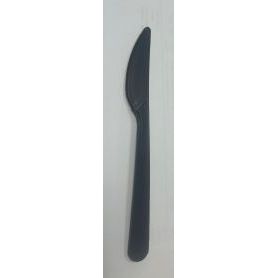 Plastic PP - KNIFE 18cm reusable BLACK 50 pieces