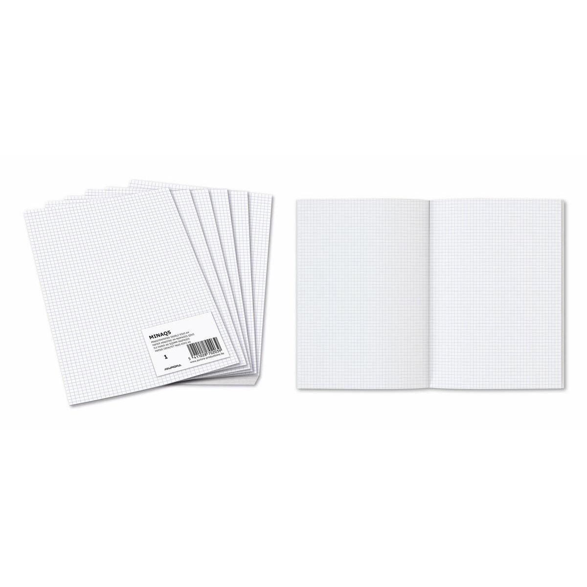 Aurora - minister paper, checked, A4, pack of 240 sheets (pleated)
