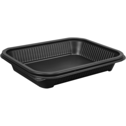 Klika - Plateau repas bol menu 1 compartiment 650cc 227x178x50mm 260 pièces gris