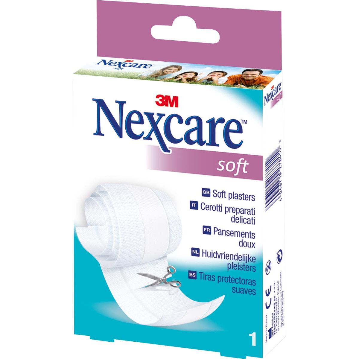 Nexcare - gesso Gesso morbido, ft 8 cm x 1 m, può essere tagliato