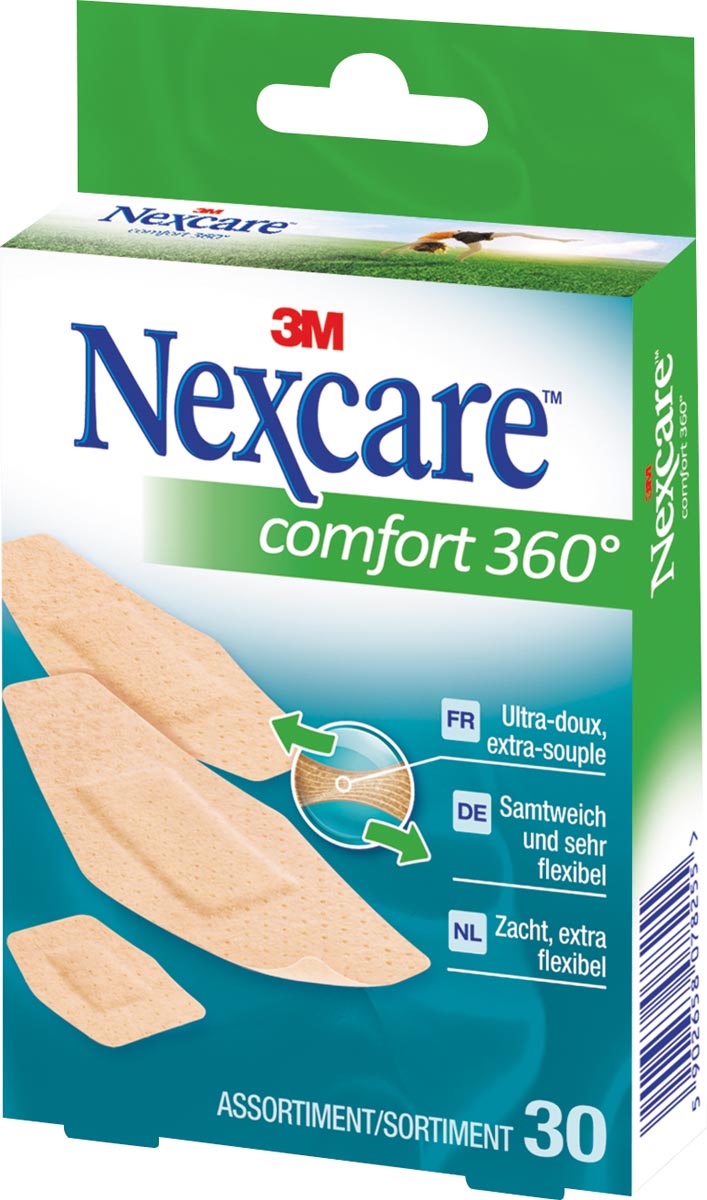 Nexcare - plâtre Confort 360° 3 tailles, pack de 30 pièces