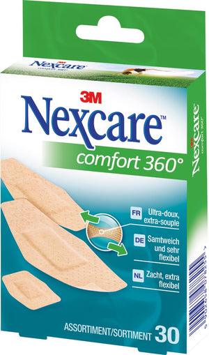 Nexcare - plâtre Confort 360° 3 tailles, pack de 30 pièces