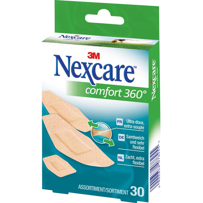 NEXCARE - Plâtre Comfort 360 ° 3 Tailles, paquet de 30 pièces