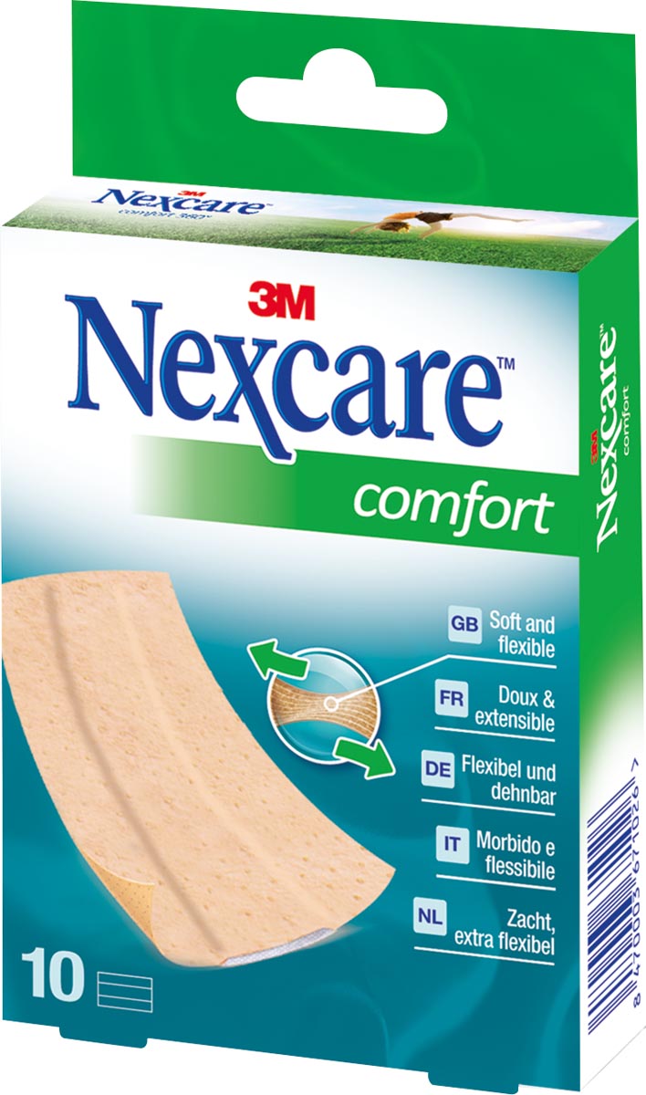 Nexcare -  pleister Comfort 360° ft 10 x 6 cm, te verknippen, pak van 10 stuks
